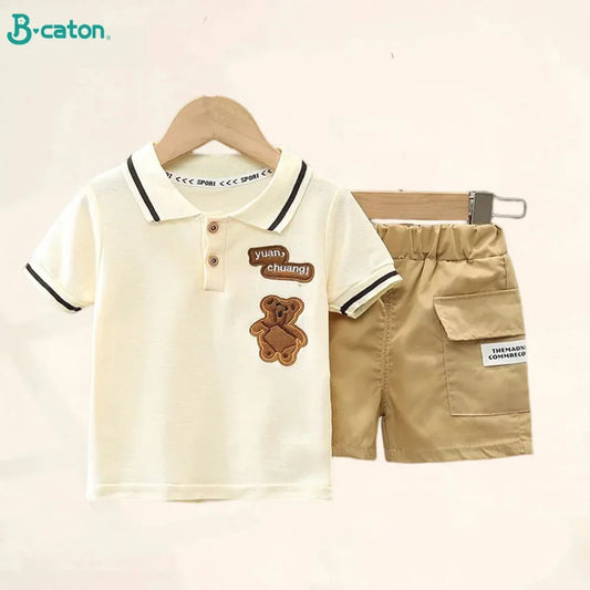 2PCS Children Clothing mother Kids Clothes Children's Sets Boys T-shirt Shorts Summer Cotton Short sleeve fashion Suit