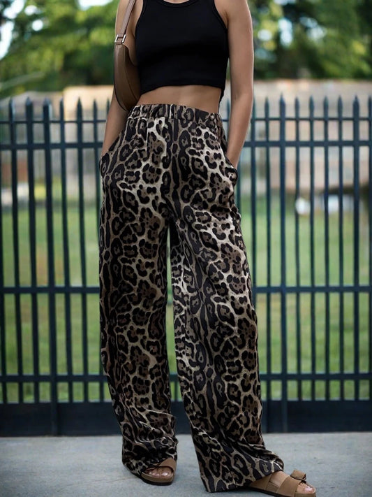 Fashion Casual Leopard Print Long Pants