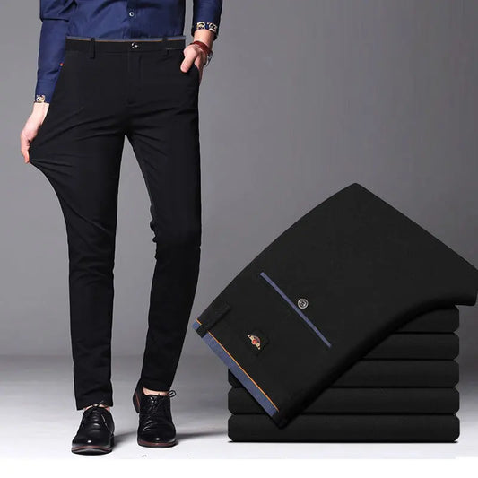 Men's Spring Autumn Fashion Business Casual Long Pants Suit Pants Male Elastic Straight Formal Trousers