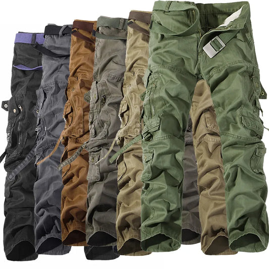 Men's Loose Tactical Pants Outdoor Casual Cotton Cargo Pants Men's Multi Pocket Large Size